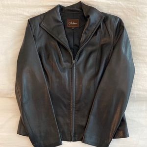 Beautiful soft black leather jacket size 8